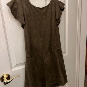 Olive Green Suede Romper
